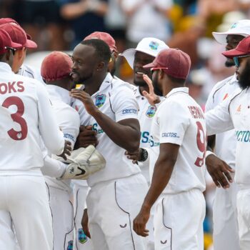 West Indies Test Cricket Team wearing there Gentlemen Players Baggy Caps