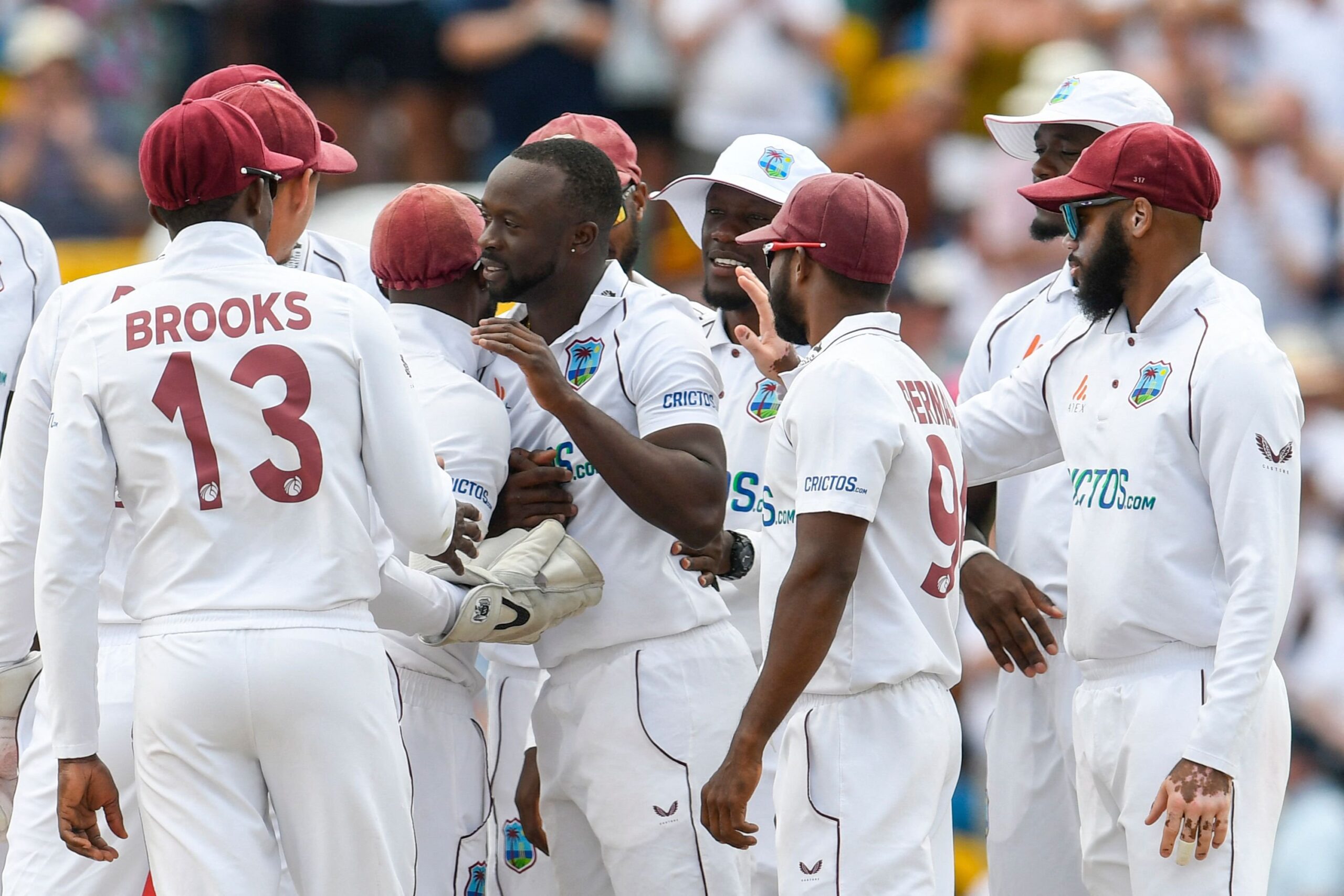 West Indies Test Cricket Team wearing there Gentlemen Players Baggy Caps