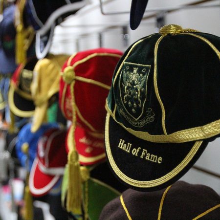 Honours Caps wall at G&P shop.